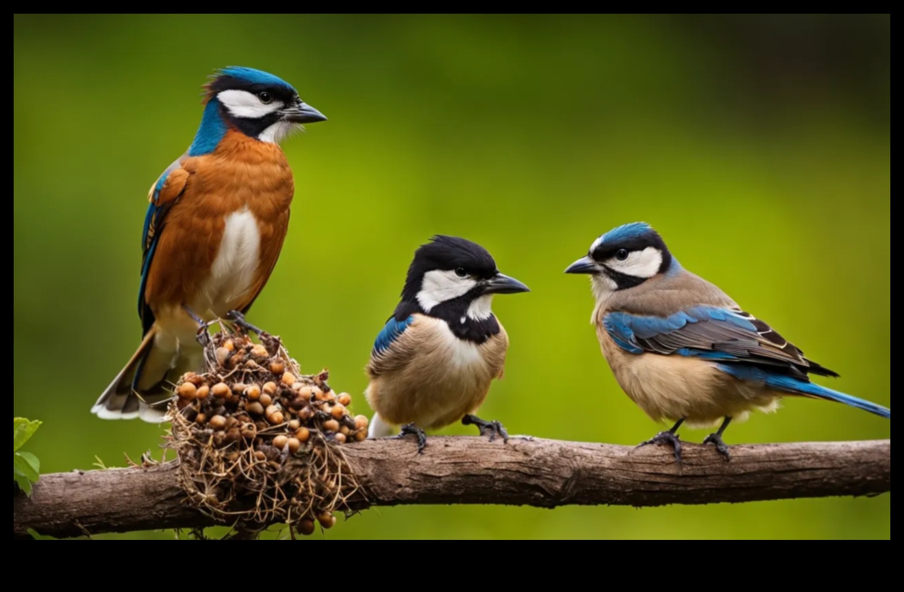 Spalvainie draugi turpinājums: putni ar unikālu barošanās uzvedību
