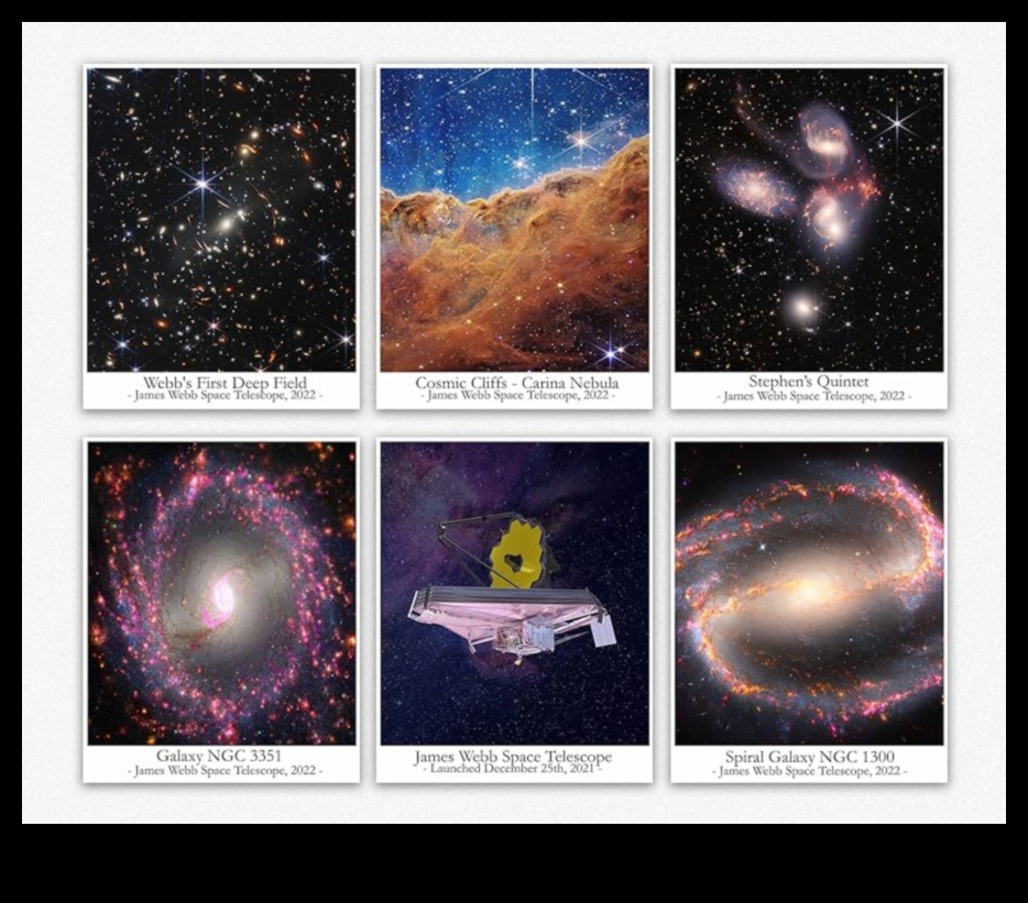 Debesu kolāža: Astrālo brīnumu mākslinieciskās izpausmes kosmosā