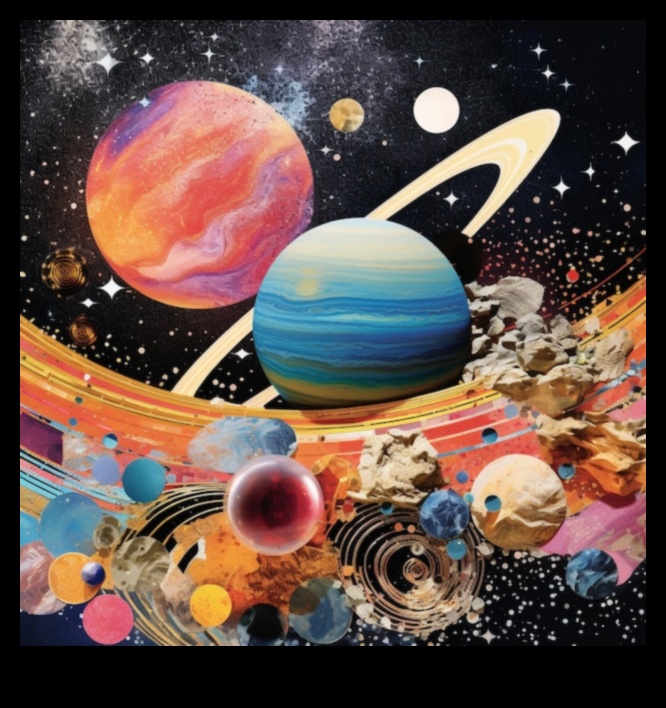 Debesu kolāža: Astrālo brīnumu mākslinieciskās izpausmes kosmosā